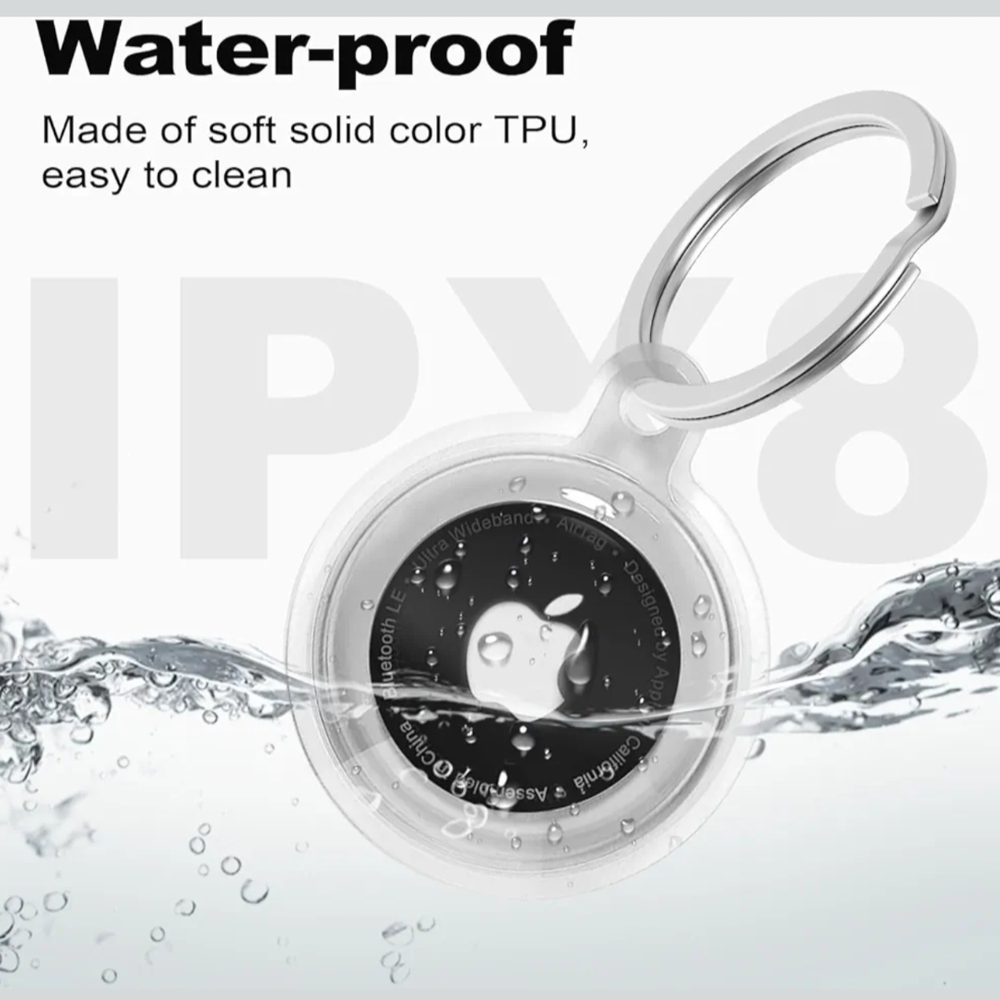 Clear Waterproof Apple Airtag Holder/
Keychain (4) HOLDERS ONLY NO AIRTAGS